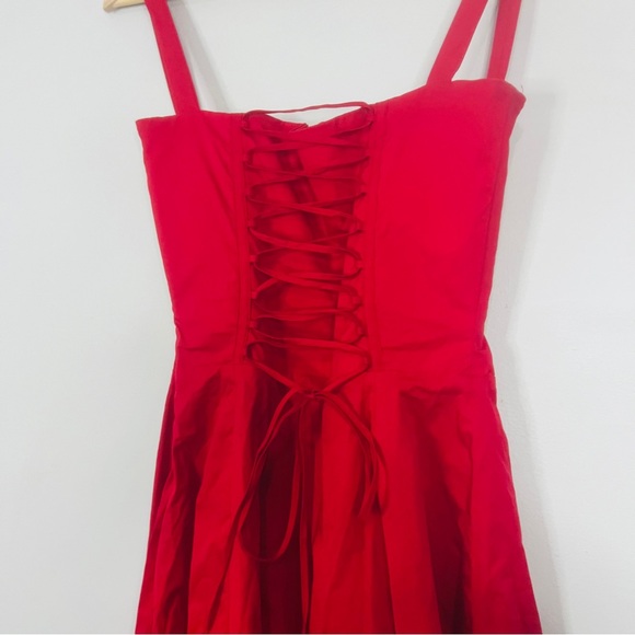 House of CB Carmen red Rose Bustier Vibrant Red Midi Dress size small plus cup - Picture 8 of 14